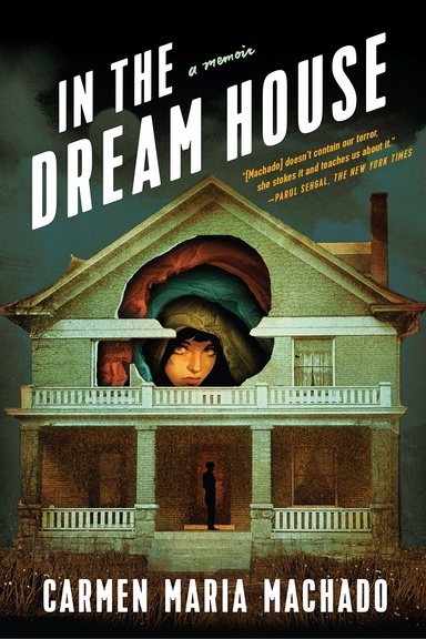 book cover with a painting of a house in lime green