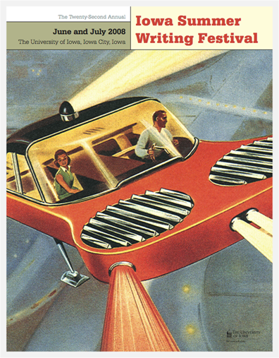 the front cover of a catalog with a 1950 spaceship design