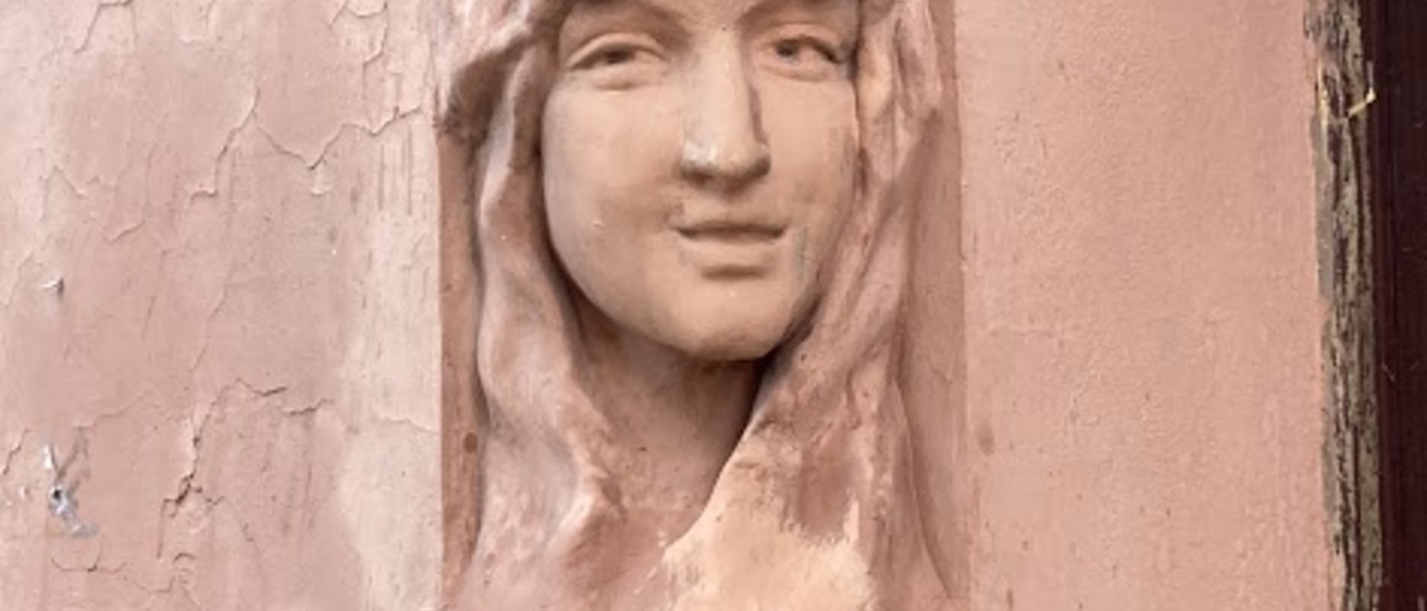 carving of a face