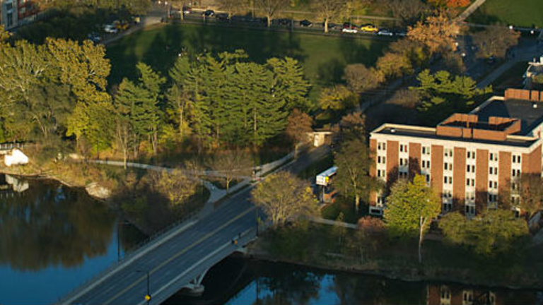 arial view of epb with river